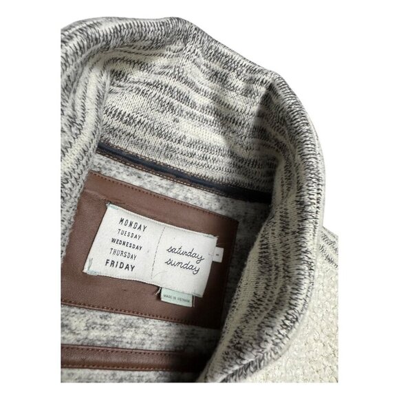 Saturday Sunday ARITZIA Sherpa Fleece Outdoor Sweater Jacket Womens Small - Picture 4 of 6